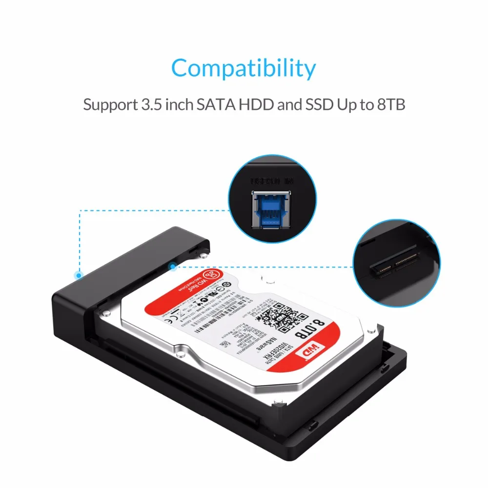 ORICO 3588US3 корпус для жесткого диска 3 5 дюйма SATA внешний USB 0 чехол инструмент