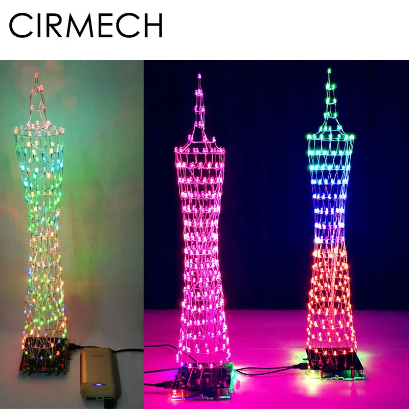 CIRMECH цветной полноцветный светодиодный куб кантонская башня DIY набор светильник