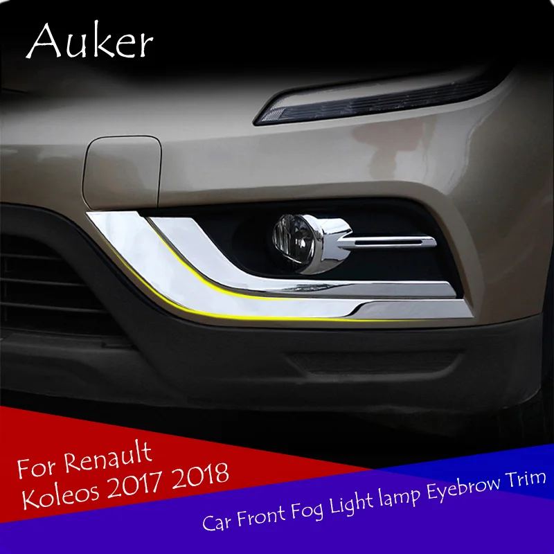 

Car Front Foglight lamp Eyebrow Trim Cover Sticker Garnish Decoration Strips Car Stickers 2Pcs/Set For Renault Koleos 2017 2018