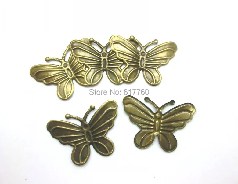 

Бесплатная shipping-50PCs с бронзовой филигранью под старину Бабочка Шарм Обертывания соединители DIY фурнитура для украшений 4,2x2,8 cm J0591