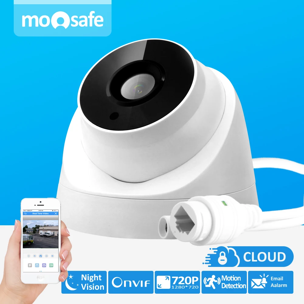Moosafe 3 6mm Lens ONVIF P2P Security IP Camera 720P 1280 720 CMOS Motion detection Indoor