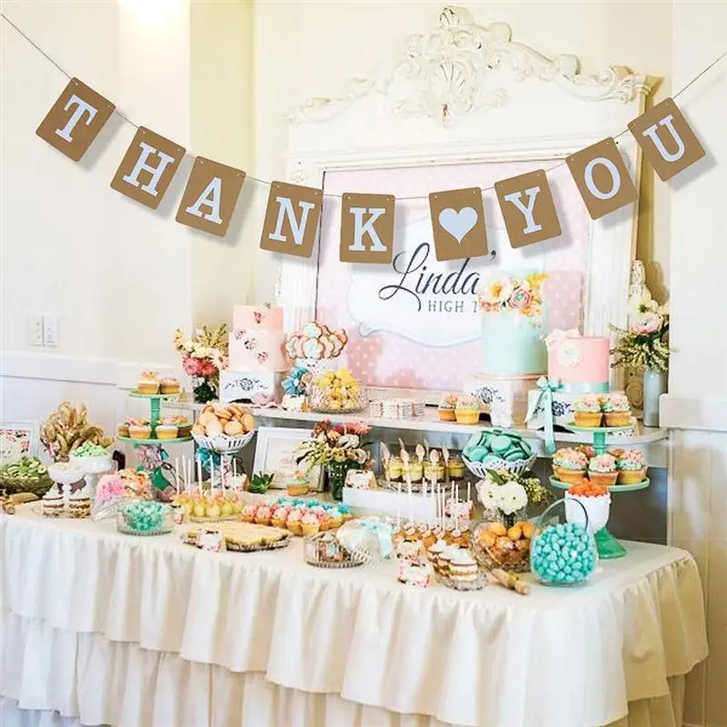 

Thank You Banner Wedding Decoration Bridal Baby Shower Party Supplies Birthday Guest Favor Gifts Signs Bunting