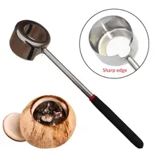 Кокосовый нож для ракушек из нержавеющей стали с резиновой ручкой, терка для кокосового мяса, простой прочный нож для ракушек, кухонный инструмент
