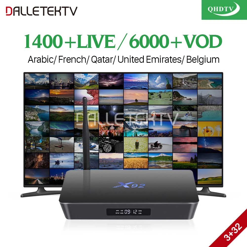 

Arabic IPTV Box X92 Android 7.1 TV Receivers 3G 32G with QHDTV IPTV Subscription 1 year IPTV France Arabic Belgium Netherlands