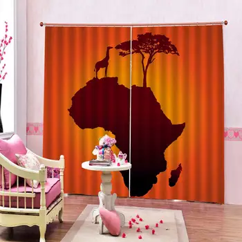 

Customized size Luxury Blackout 3D Window Curtains For Living Room map curtains Blackout curtain