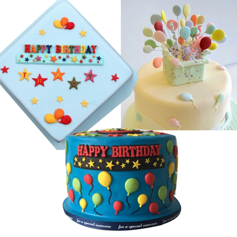 

Creative DIY Balloon Cake Border Fondant Chocolate Silicone Mold Birthday Cake Decorating Cupcake Candy Clay Molds Cake Tools