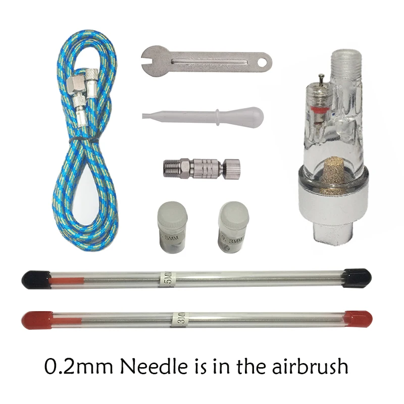 Комплект аэрографа двойного действия, набор временных татуировок, 0,2 мм/0,3 мм/0,5 мм, игла, Воздушная кисть, comperssor body paint Art, пистолет-распылитель для автомобиля SP180