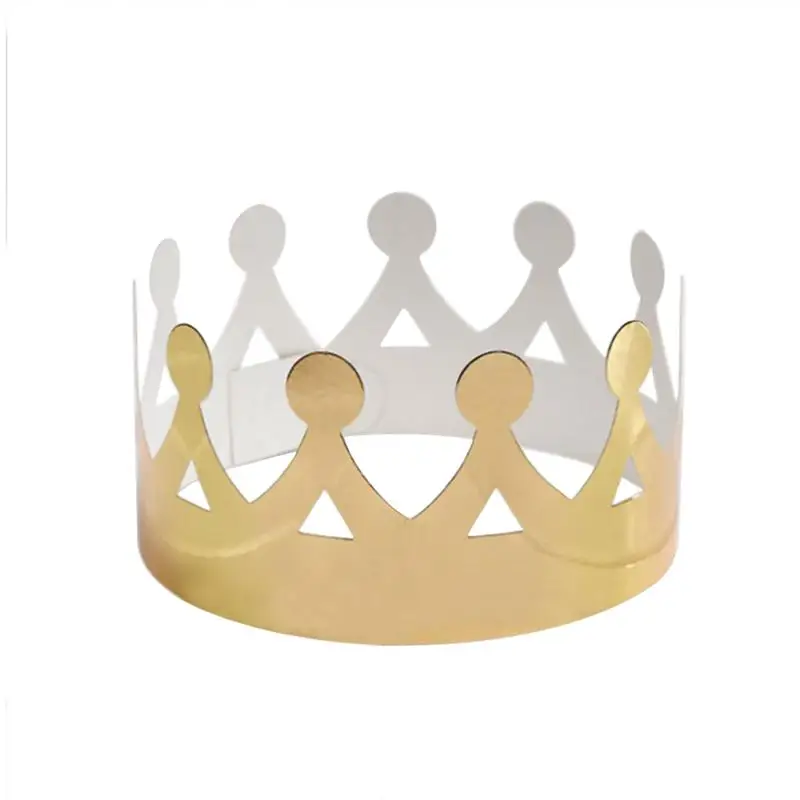 Одна упаковка золотых головных уборов с короной для детей, шапочка с короной для празднования дня рождения, шапочка для душа для малышей, милые вечерние декоративные принадлежности, реквизит для фотосессии