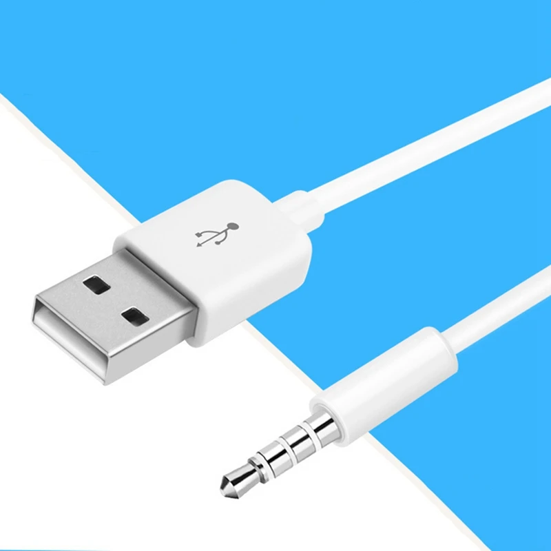 USB короткий, для зарядного устройства для передачи данных кабель белого цвета 3,5 мм адатпера зарядный Шнур для Apple Ipod 3rd 4th 5th 6th 4/5/6 MP3 плеер