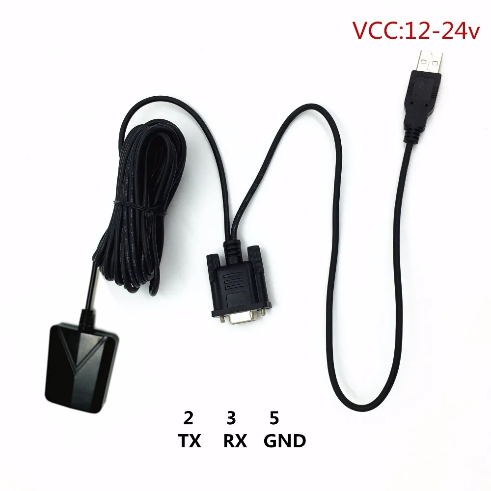 

RS232 DB9 Female GPS GLONASS receiver Antenna 12V 4800 baud rate, Gnss Chip Module Design,NMEA0183. support 1-10HZ
