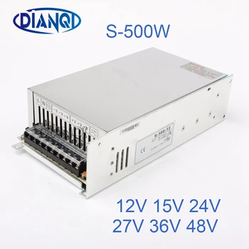 

DIANQI 48V Switching Power Supply 500w 5V 12V 15V ac to dc converter ac dc transform for LED strip 24V 27V 36V S-500 adjustable