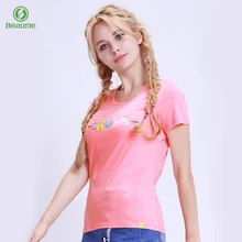 Beaume открытый женский лето с коротким рукавом Круглый вырез модный принт# FEB72154