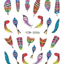 FWC, 1 шт., водная наклейка для ногтей, перо, Ловец снов, дизайн для ногтей, художественная наклейка, слайдер, обертывание, декор для маникюра Кончиков Ногтей