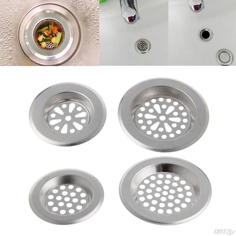 Stainless Steel Mesh Sink Strainer Kitchen Bath Hair Catcher Trap Drain Filter