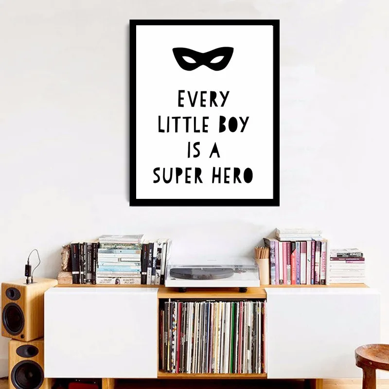 

Every Little Boy is a Super Hero Print Poster, Canvas Art Kids Room Funny Quote, Boys Room Print, Boys Room Printable, no frame