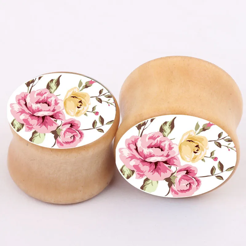 11 11 New Fashion Ear Stretchers Plugs and Tunnels Wood Flesh Ear Saddles Gauges Expanders font