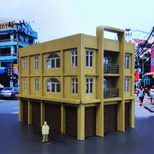 1: 87 Модель поезда Хо весы пластиковые трехэтажные коммерческие офисные дома DIY Миниатюрные строительные наборы