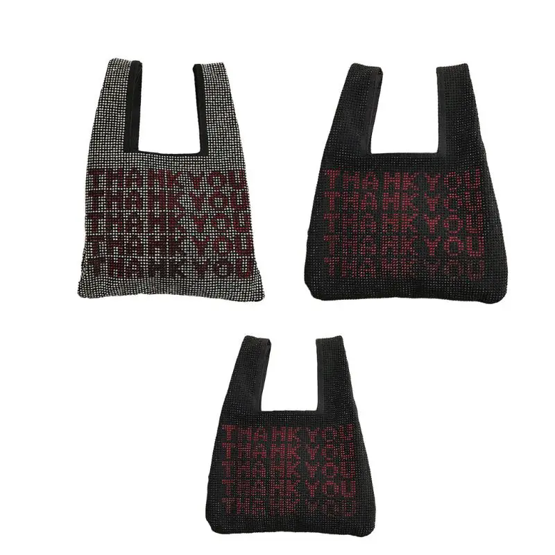 

1Pcs New Women's Sequined Handbag Top Handle Bag Tote Purse Evening Bags Silver Black