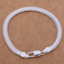 Трендовая цепочка в виде змеи, мужской женский браслет, ювелирное изделие, посеребренные браслеты, ширина 6 мм