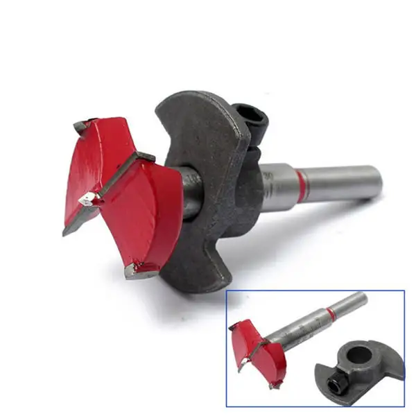 

Boring Wood Hole Saw Cutter Drill Bit and Depth Guide Wood Working Tungsten Tipped Carbide Drilling Hinge Hole
