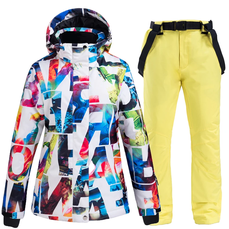 Лыжные наборы, куртки и брюки, женский лыжный костюм, комплекты для сноуборда, очень теплый ветрозащитный водонепроницаемый для снега, уличная зимняя одежда