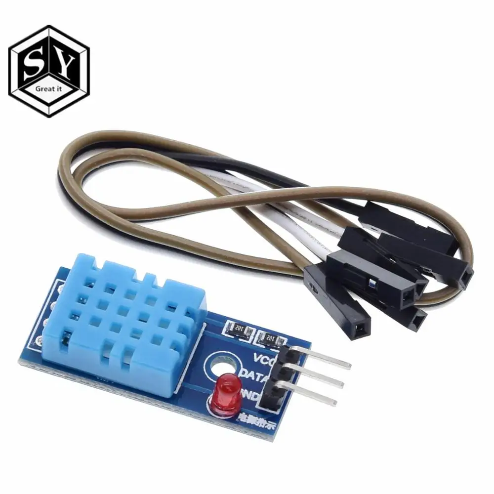 

GREAT IT 1PCS Smart Electronics DHT11 Temperature and Relative Humidity Sensor Module for arduino Diy Kit with led