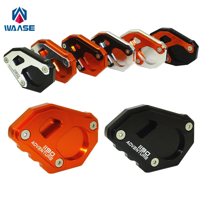 Baratos Waase motocicleta para ktm 1190 ADV Kickstand soporte de pie soporte de extensión placa de soporte para KTM 1190 aventura