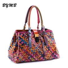 Сумки из натуральной кожи, новые женские сумки через плечо, вязанные повседневные сумки-тоут, модные мягкие высококачественные женские