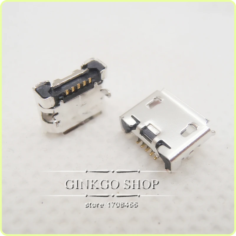 200 шт./лот планшетный ПК Micro USB разъем 5P мобильный телефон 5pin 2 DIP foot зарядный порт 6