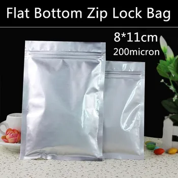 

Wholesale 400pcs/lot 8cm*11cm 200micron Aluminum Foil Zip Bags,Freeze Food Bag,Resealable Retail Bags,Dried Food Bags