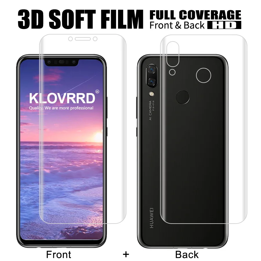 

Front + Back Soft Film For Huawei Nova 3i 3e 2s 2 P Smart Plus Screen Full Cover Protector Silicone Hydrogel Sticker