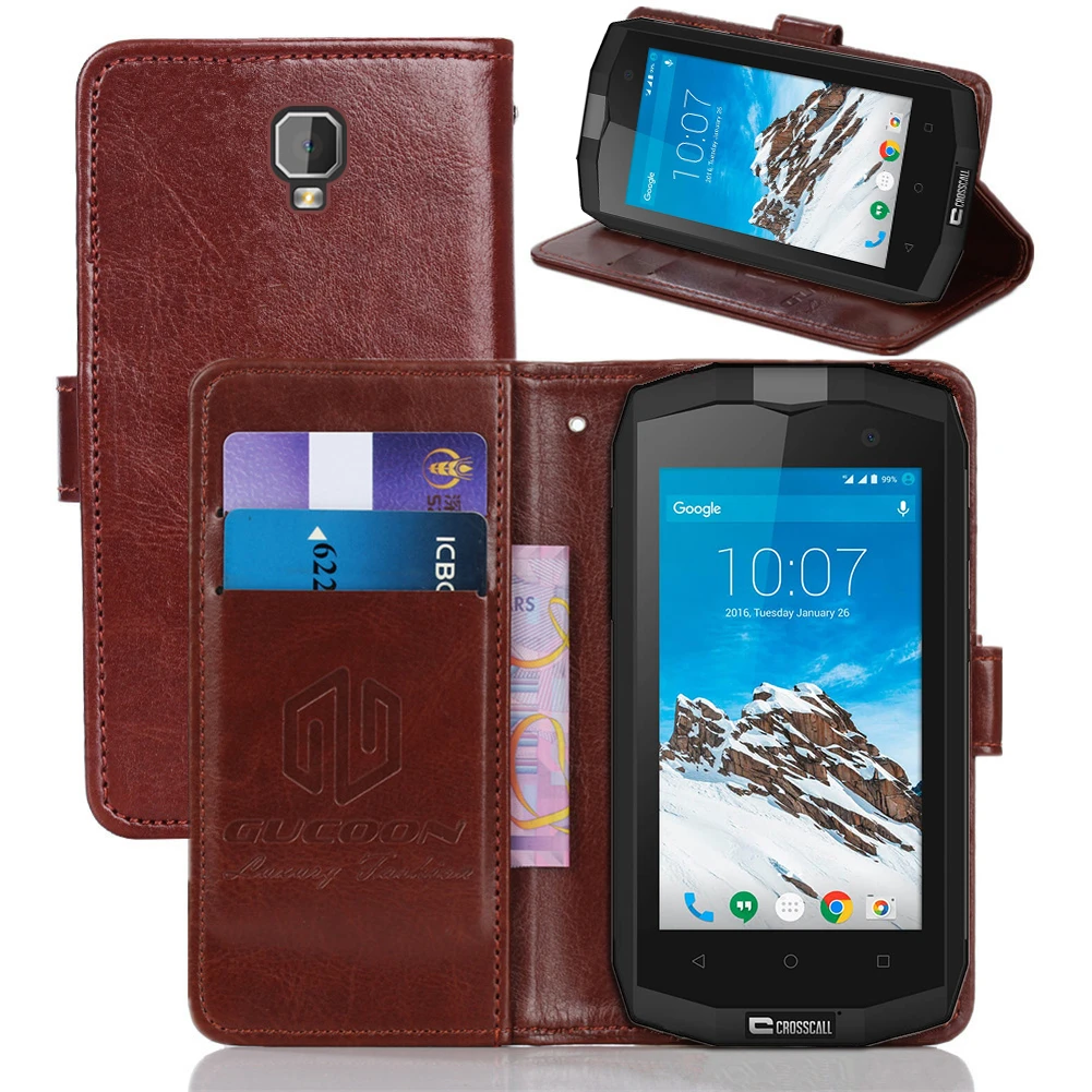 

GUCOON Classic Wallet Case for Crosscall TREKKER M1 Core Cover PU Leather Flip Phone Cover for Crosscall TREKKER-M1 CORE Case
