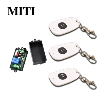 

2017 New AC110V 220V Wireless Remote Control Switch with Manual Button 1Receiver +3Transmitter White Color
