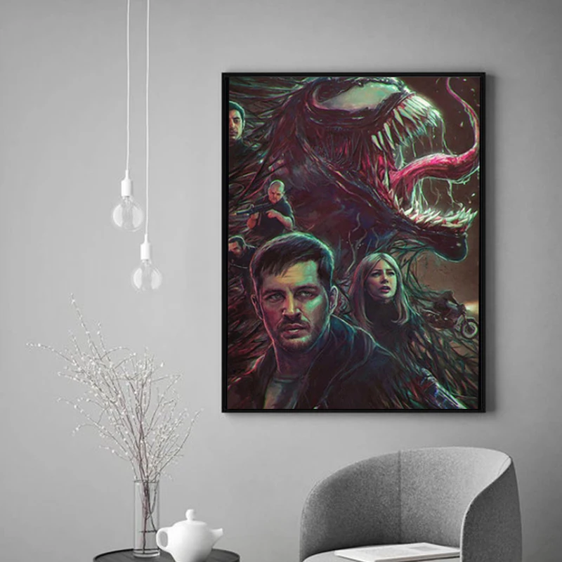 LZN арт Marvel постер печать картина настенный Декор Рисунок Веном фильм герой Том Харди картина для Современные гостиная украшение дома
