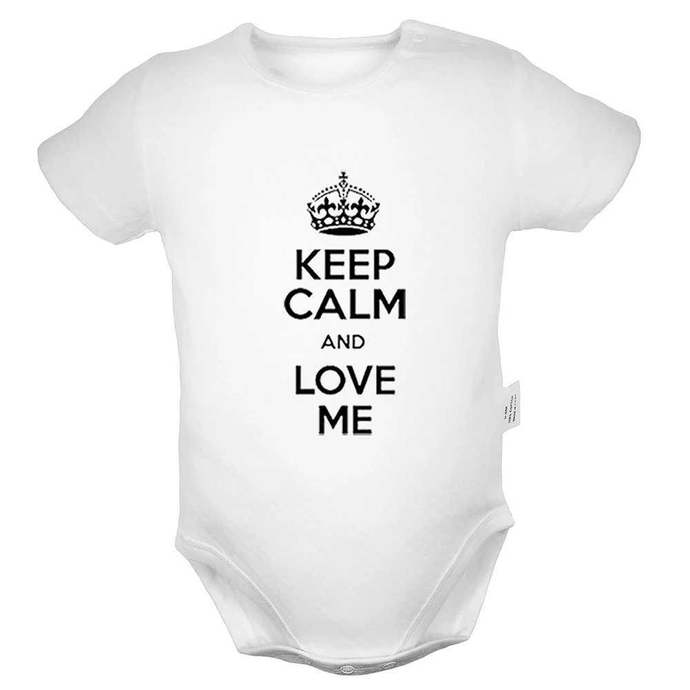 Одежда для новорожденных мальчиков и девочек с надписью Keep Calm And Love Me sleep один