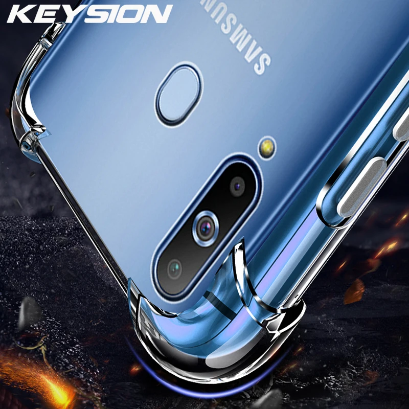 

KEYSION Transparent soft TPU Phone Case for Samsung Galaxy A50 A30 A20 A70 silicone shockproof Back cover for Samsung M20 A40 10