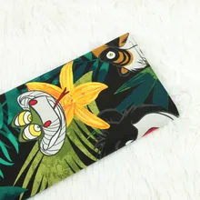 Половина метра хлопок поплин немного эластичные ткани с мультфильм девушки цветок животных ручной работы одежды платье ткани хлопок B498