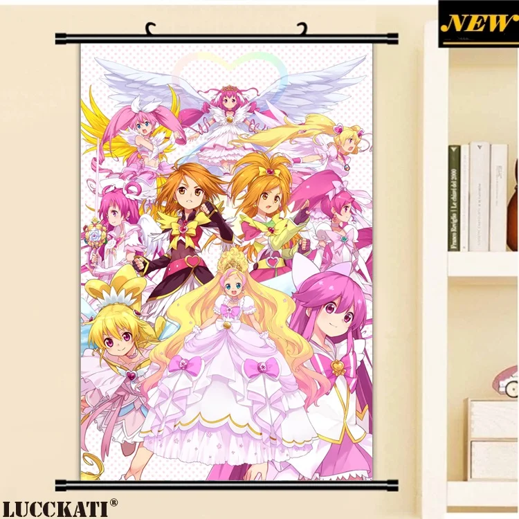 40X60 см свежий Precure! Серии Довольно вылечить лоли Rabirinsu мультфильм аниме стены картину росписи прокрутки тканевые живопись плакат