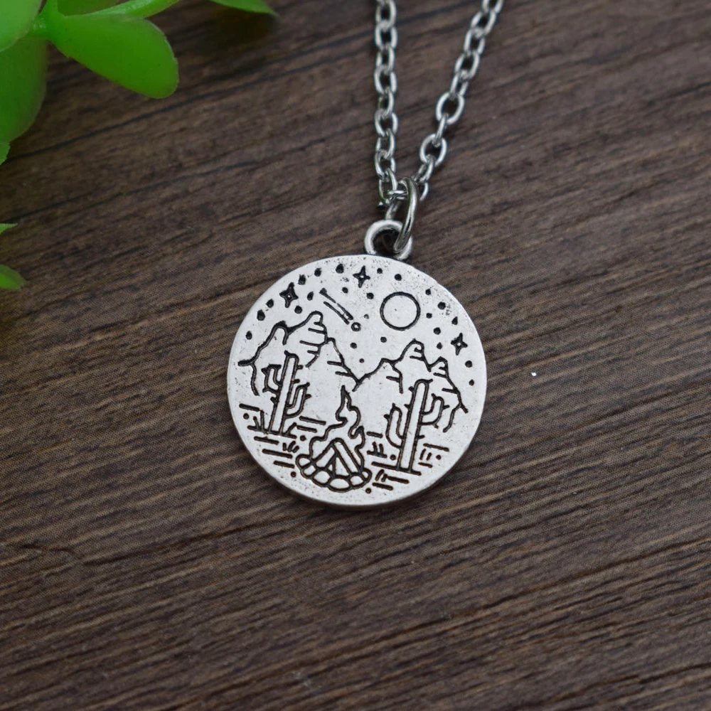 SanLan 1pcs Camping Jewelry Camper Necklace Nature Jewelry Outdoor