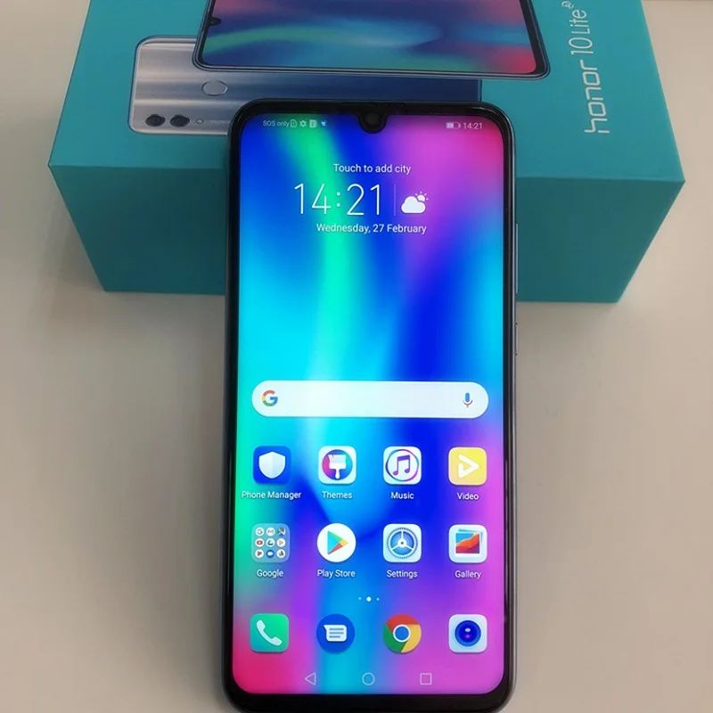 Глобальная версия Honor 10 Lite, 3G, 32G, Android 9,0, 6,21 дюйма, FHD, 2340X1080, двойной шрифт, задняя камера 24 МП, AI, отпечаток пальца, 710, Восьмиядерный