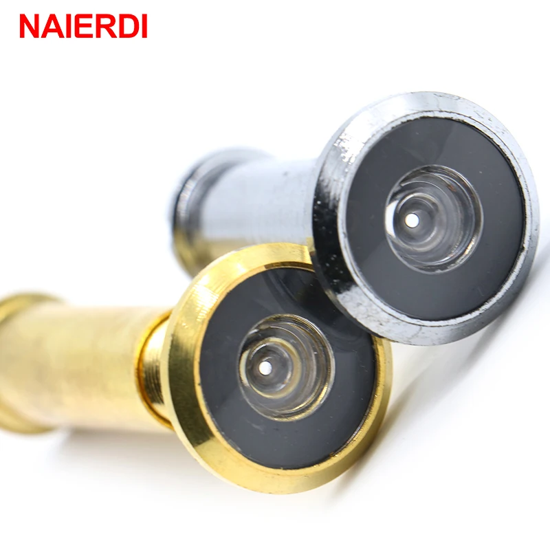 NAIERDI Door Viewer 200 Degree Wide Angle Peephole Security Hidden Door Adjustable Glass Lens For Furniture Hardware Tools