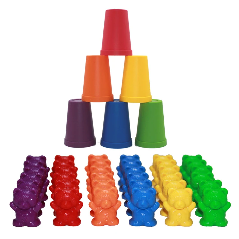 Children Early Learning Montessori Education Bear Digital Cognitive Toys Hand Brain Coordination Bear Set Teaching Aids Toy Gift