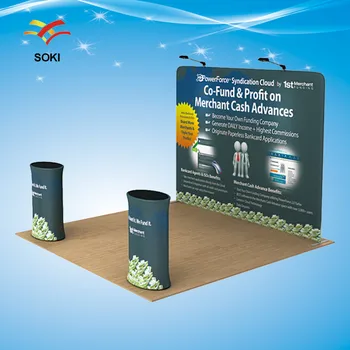 

8ft 10ft 15ft Portable display stands trade show fabric backdrop for exhibition fairs