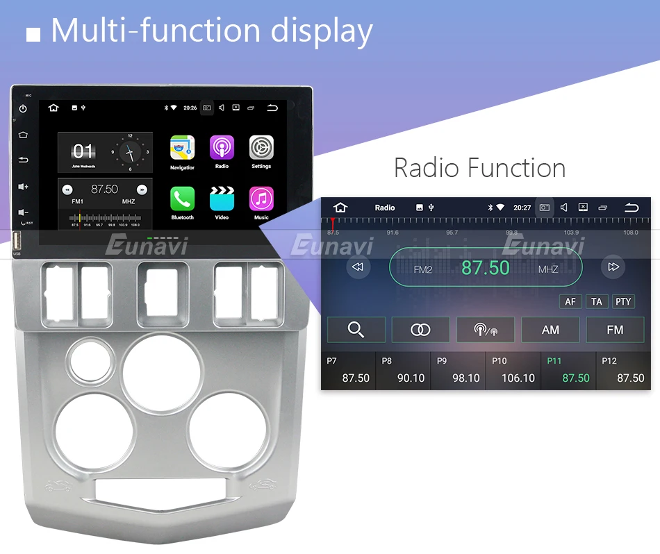 Eunavi одиночный 1 Din 8 ''Android 7,1 Автомагнитола стерео для Renault Logan L90 gps навигация с 2 г ram 4 ядра wifi Bluetooth RDS