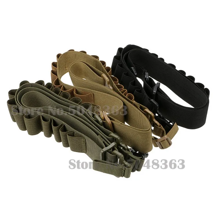 

Tactical 15 Round Gauge 12GA Ammo Shell Cartridge Belt Airsoft Paintball Rifle 2 Point Gun Sling Strap Hunting Accessories