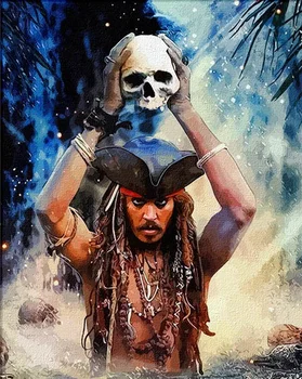 

MaHuaf-A1376 Pirates of the Caribbean painting by numbers on canvas DIY digital wall movie picture for living room home decor