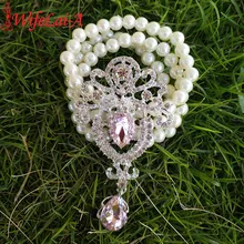 WifeLai-A, 2 шт./лот, Блестящий Алмазный цветок на запястье, женские вечерние цветы на запястье с бриллиантовым жемчугом, подпрыгивающие Ручные цветы SW0800