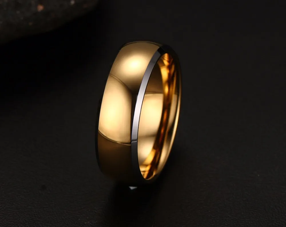 Мужская Двухцветная 8 мм вольфрам карбид обручальное кольцо купол юбилей кольцо для мужчин ювелирные изделия