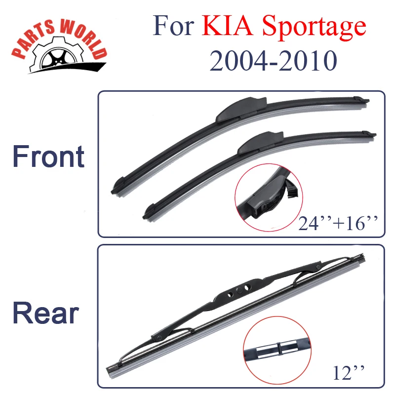 

Combo Silicone Rubber Windscreen Front And Rear Wiper Blades For KIA Sportage,2004-2010.Windshield Wiper Car Accessories