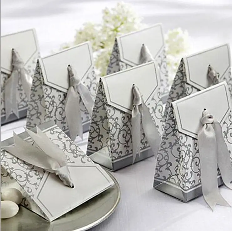 

500 pcs Gold Or Silver Wedding Favor Boxes Golden Age Candy Box Wedding Favors And Gifts Pack